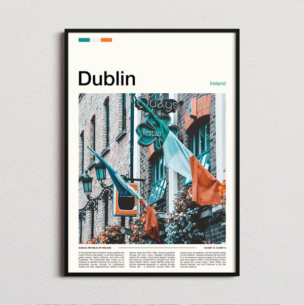 Dublin - Irish Flags - Travel Print