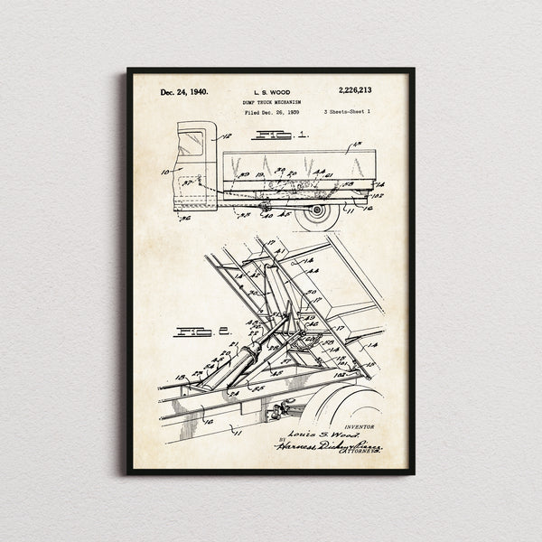 Dump Truck Patent Print
