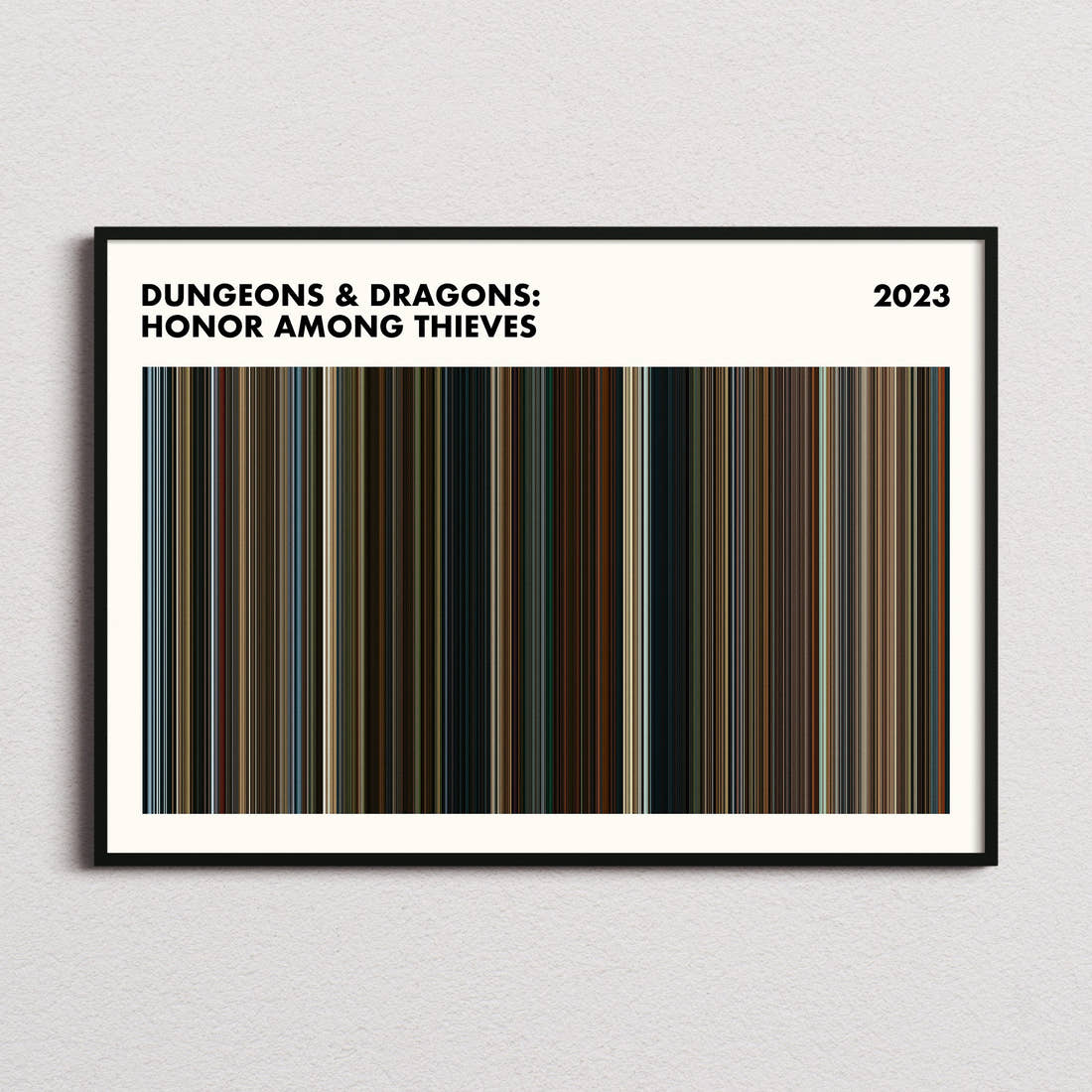Dungeons and Dragons Honor Among Thieves Movie Barcode Poster - Simplified