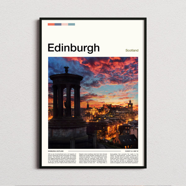 Edinburgh - Dugald Stewart Monument - Travel Print