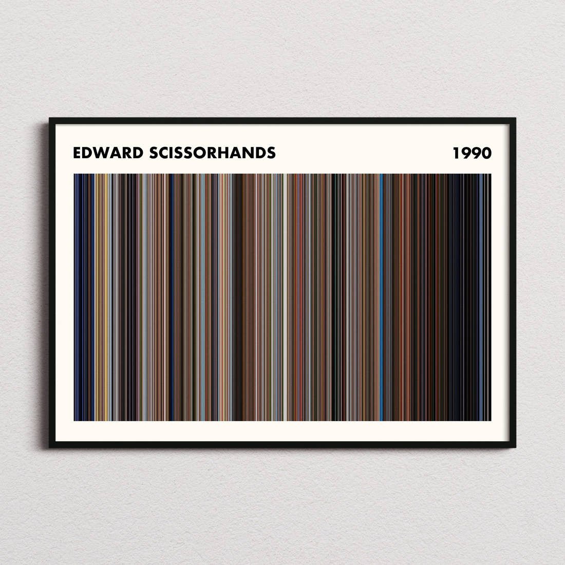 Edward Scissorhands Movie Barcode Poster - Simplified
