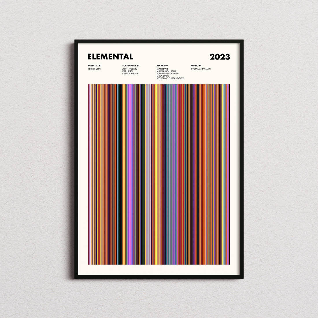 Elemental Movie Barcode Poster