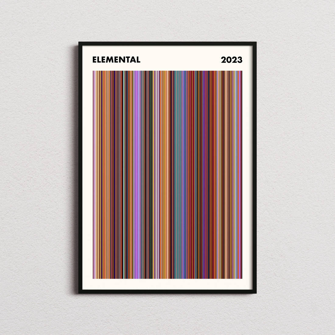 Elemental Movie Barcode Poster - Simplified