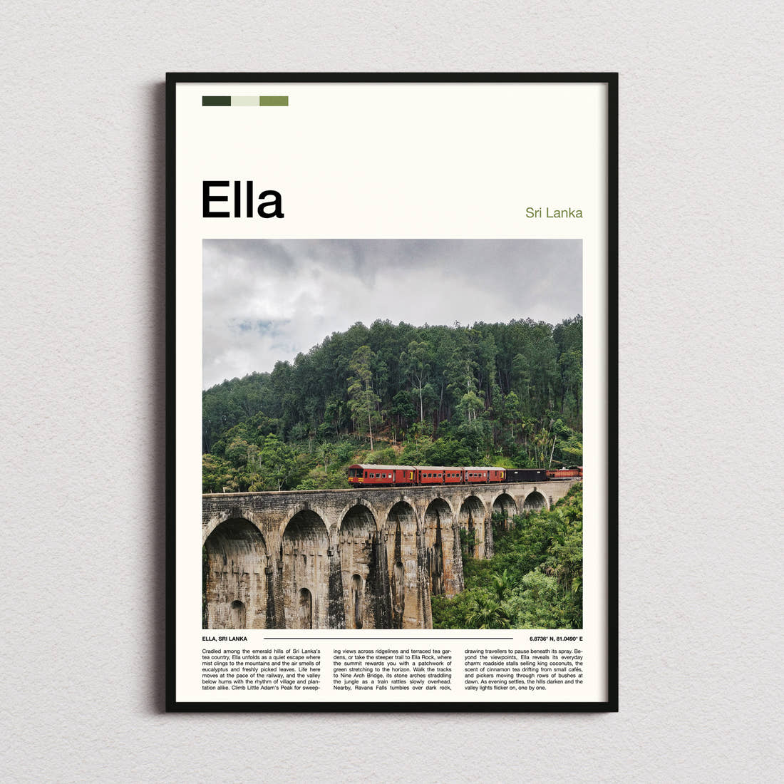 Ella Nine Arch Bridge Travel Print framed and photographed straight on