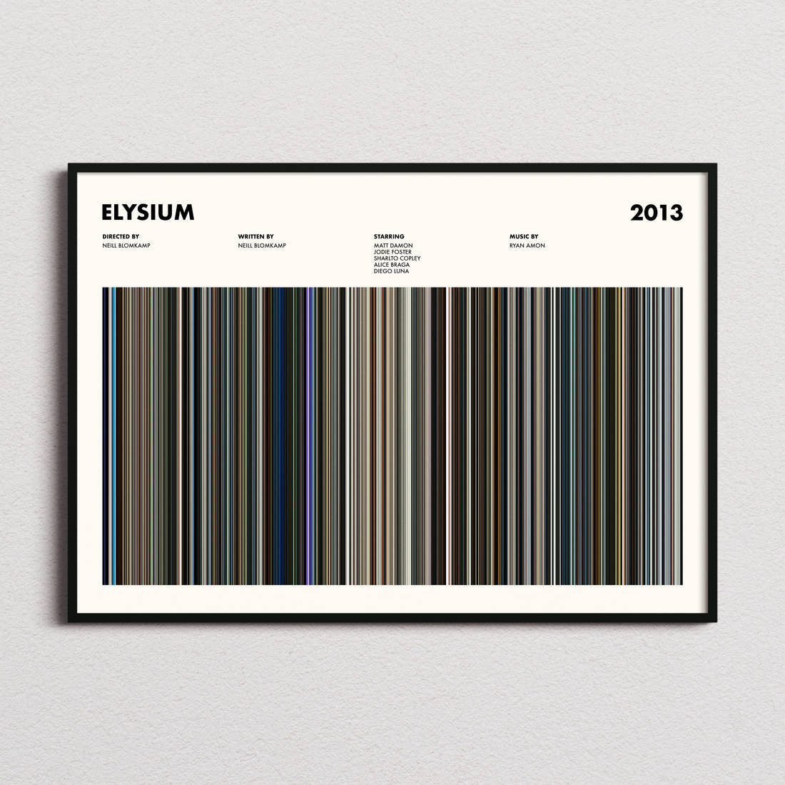 Elysium Movie Barcode Poster