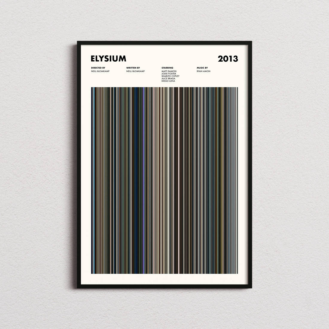 Elysium Movie Barcode Poster