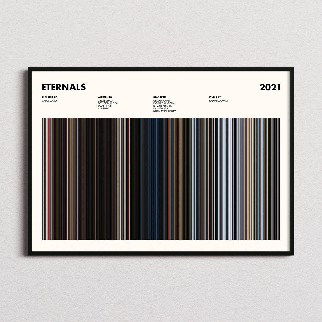 Eternals Movie Barcode Poster