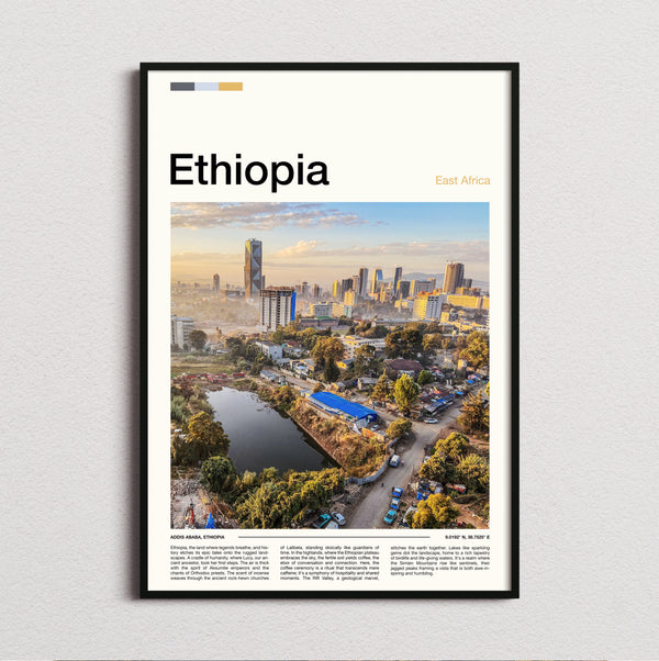Ethiopia - Aerial City View - Travel Print