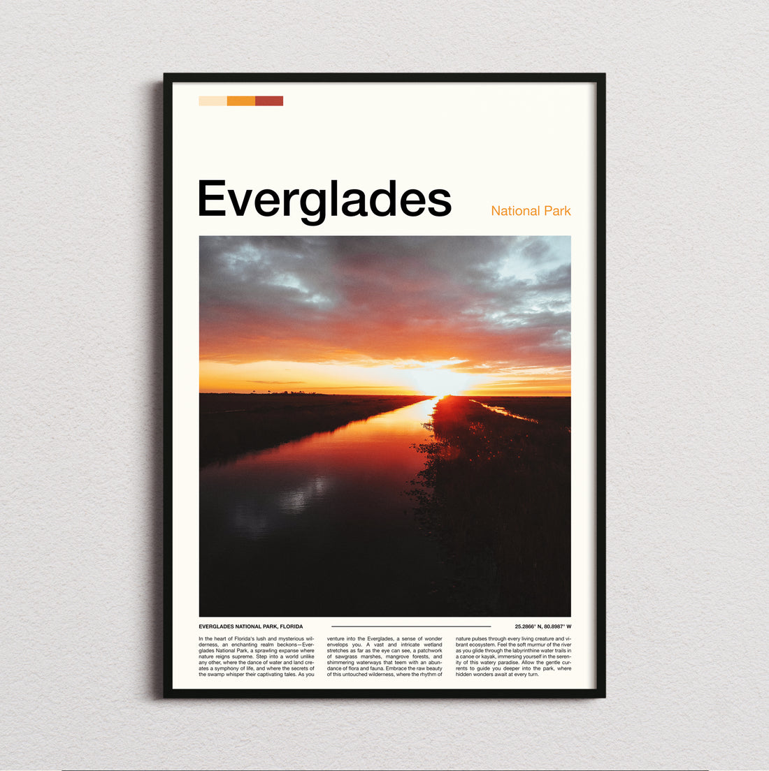 Everglades - Sunset Over Water - Travel Print