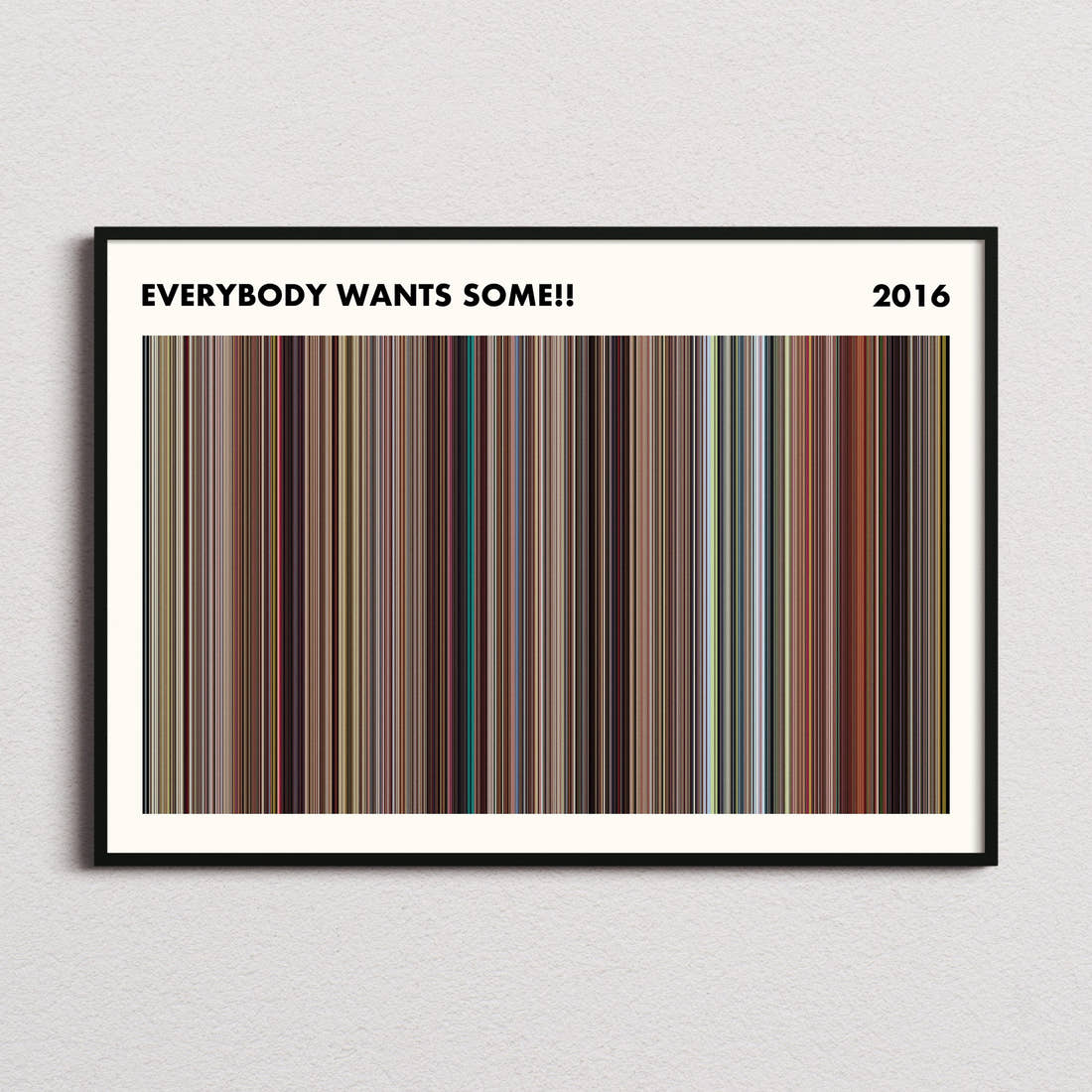 Everybody Wants Some!! Movie Barcode Poster - Simplified