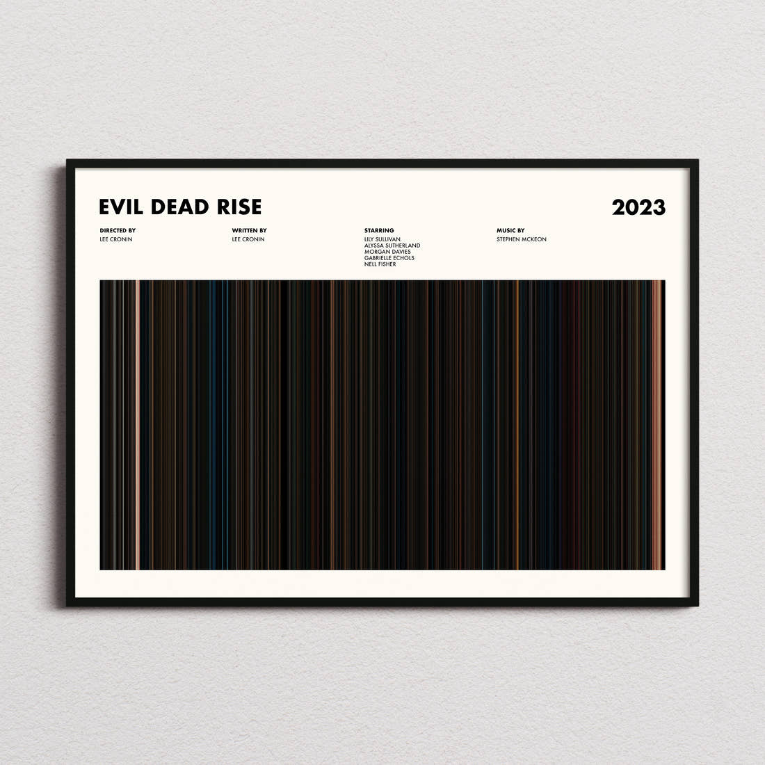 Evil Dead Rise Movie Barcode Poster