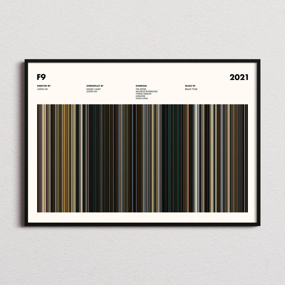 F9 Movie Barcode Poster