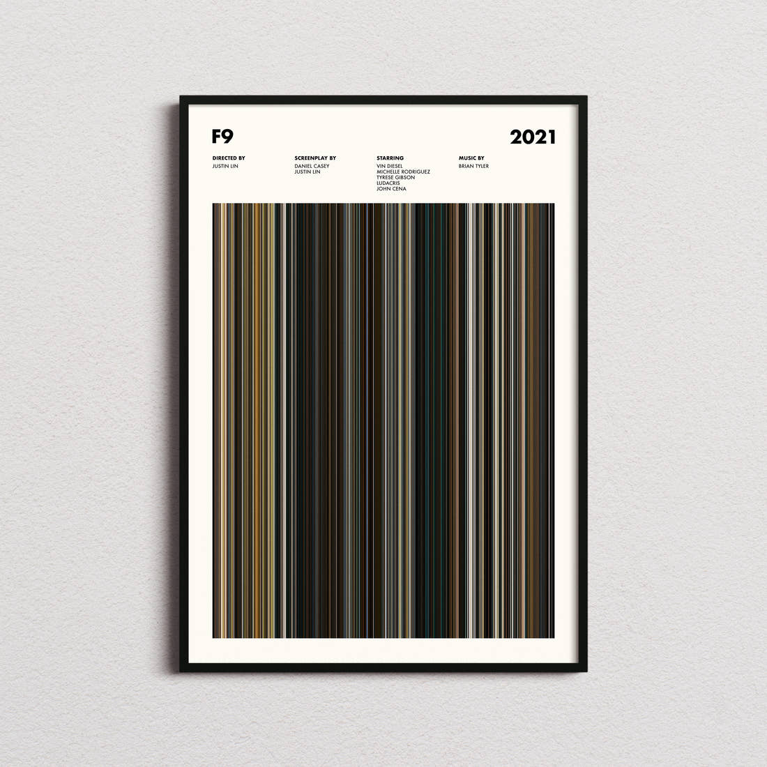 F9 Movie Barcode Poster