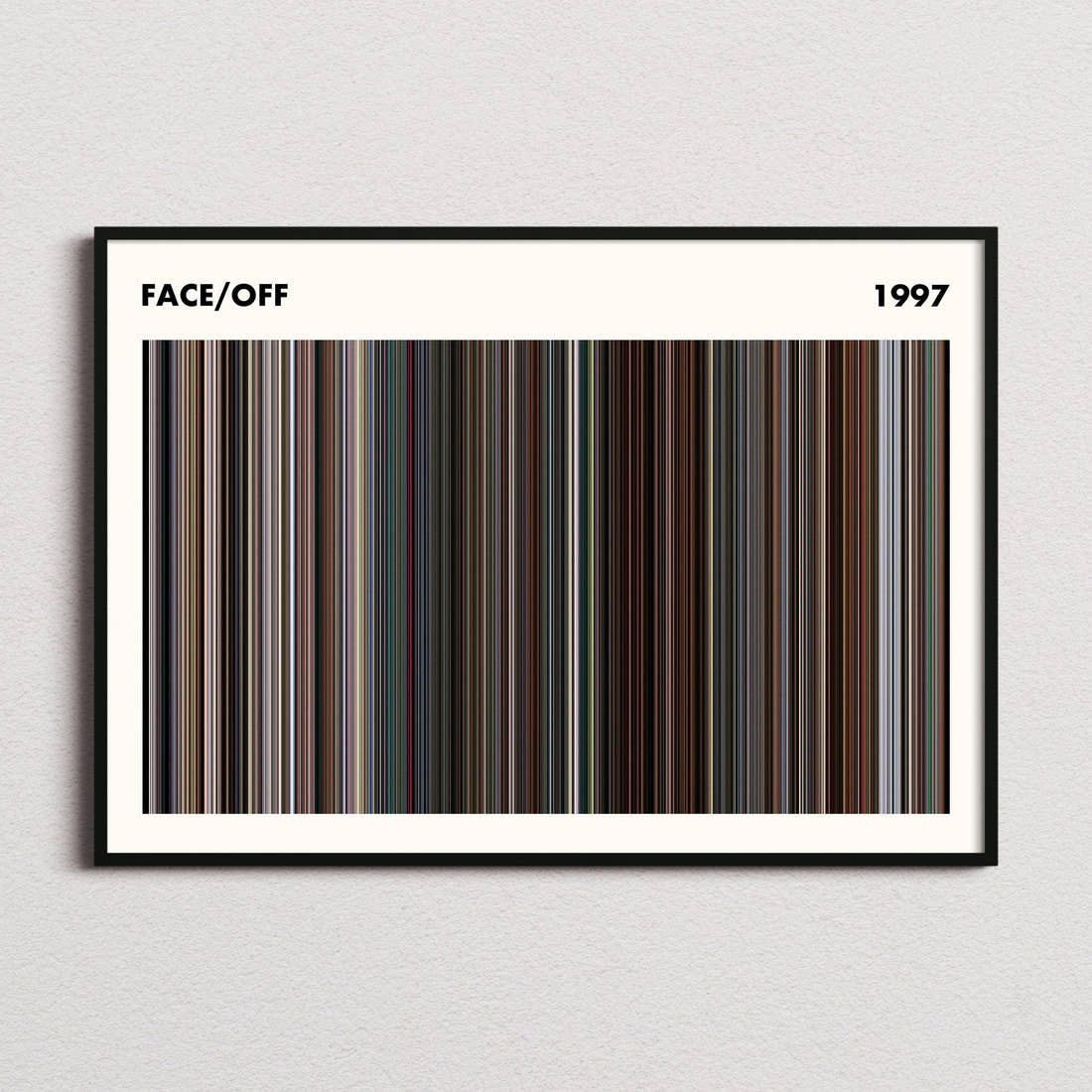 Face/Off Movie Barcode Poster - Simplified