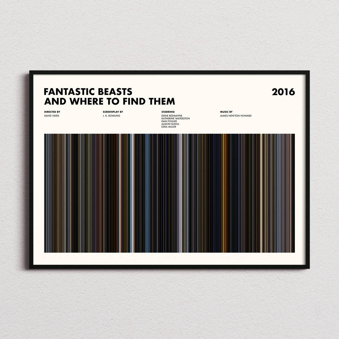 Fantastic Beasts and Where to Find Them Movie Barcode Poster