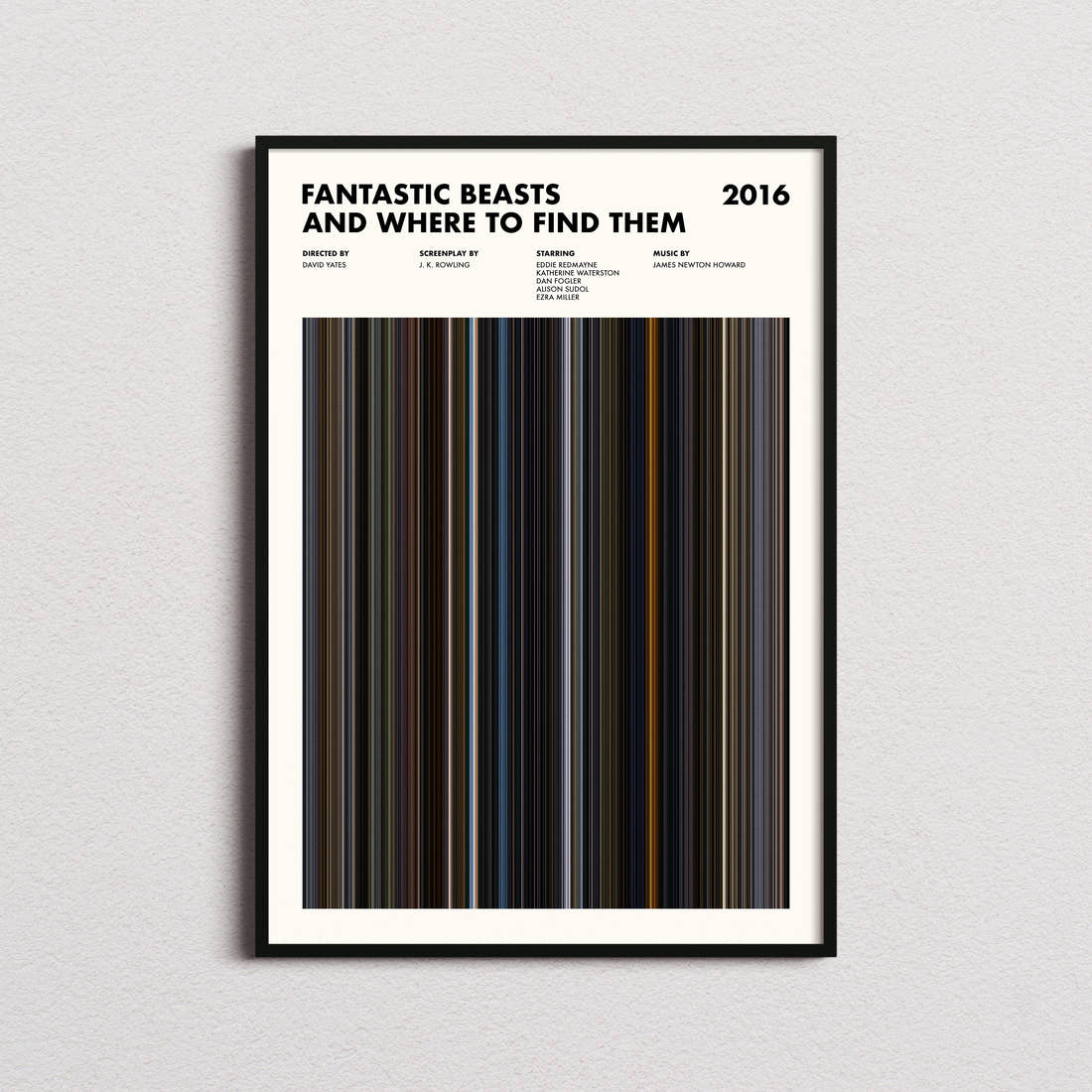 Fantastic Beasts and Where to Find Them Movie Barcode Poster