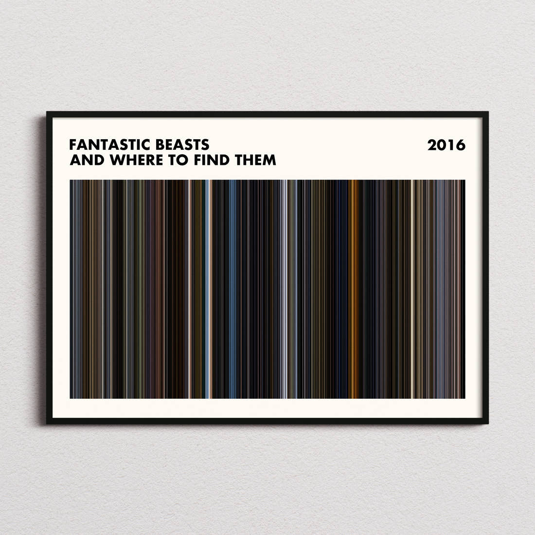 Fantastic Beasts and Where to Find Them Movie Barcode Poster - Simplified