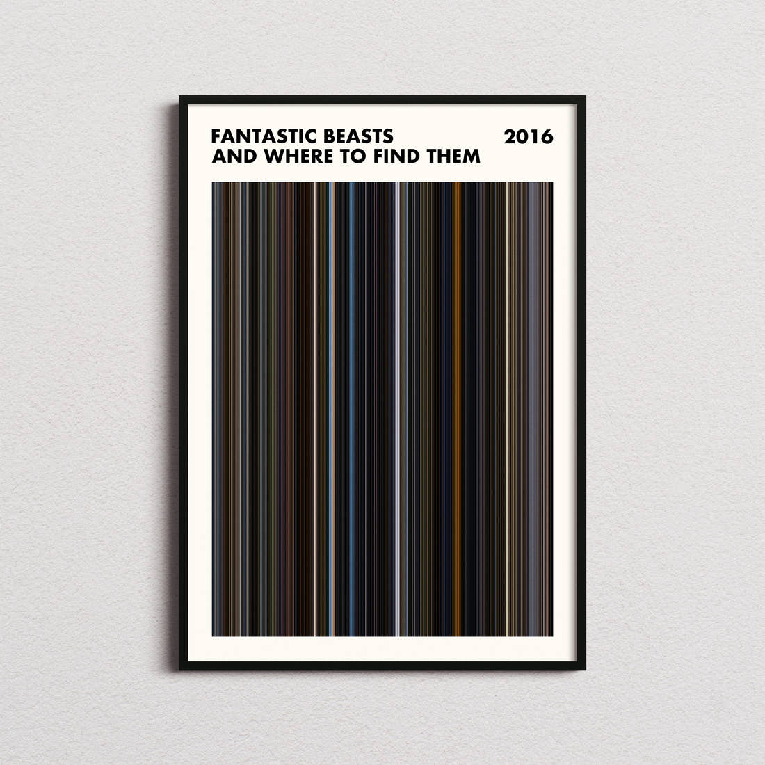 Fantastic Beasts and Where to Find Them Movie Barcode Poster - Simplified