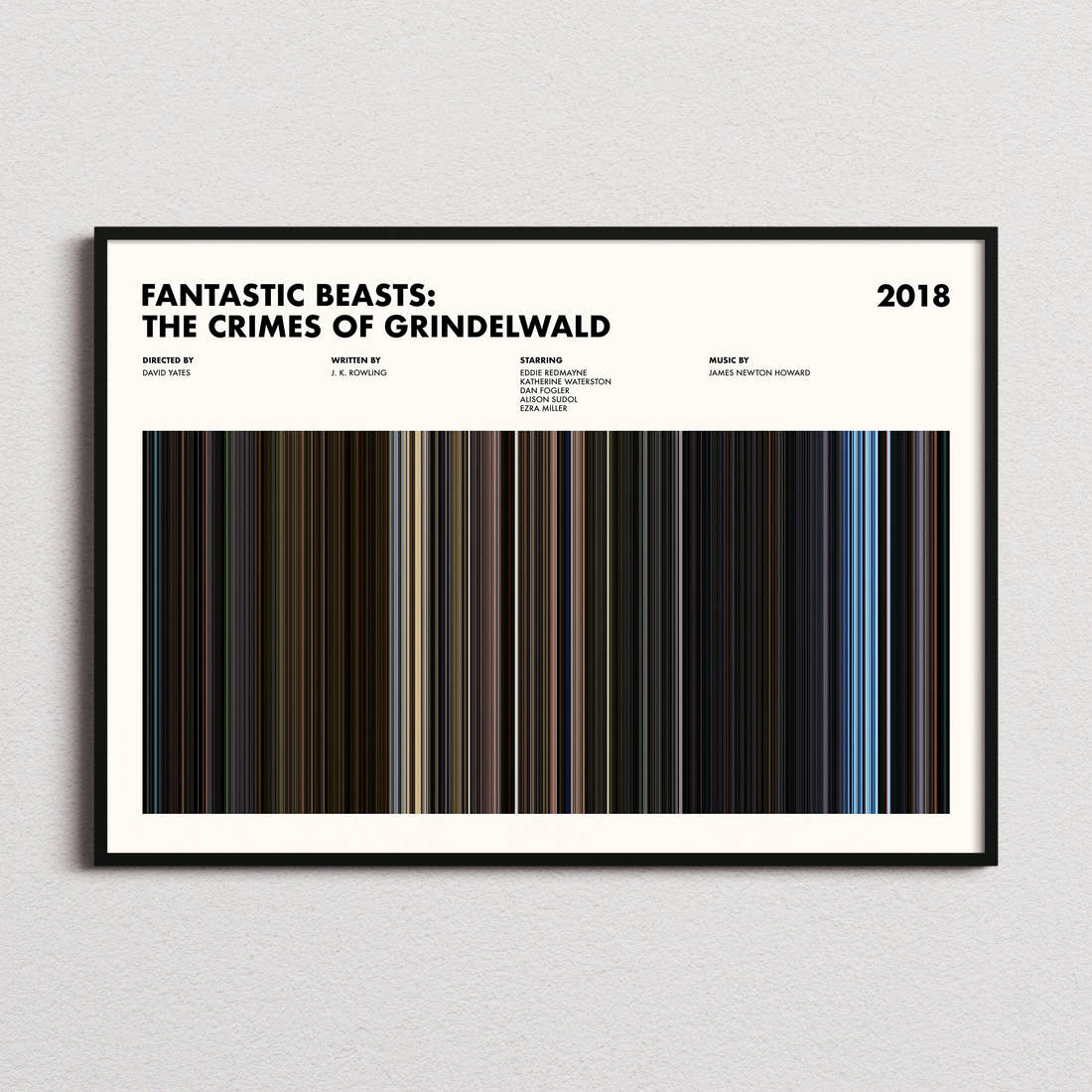 Fantastic Beasts: The Crimes of Grindelwald Movie Barcode Poster