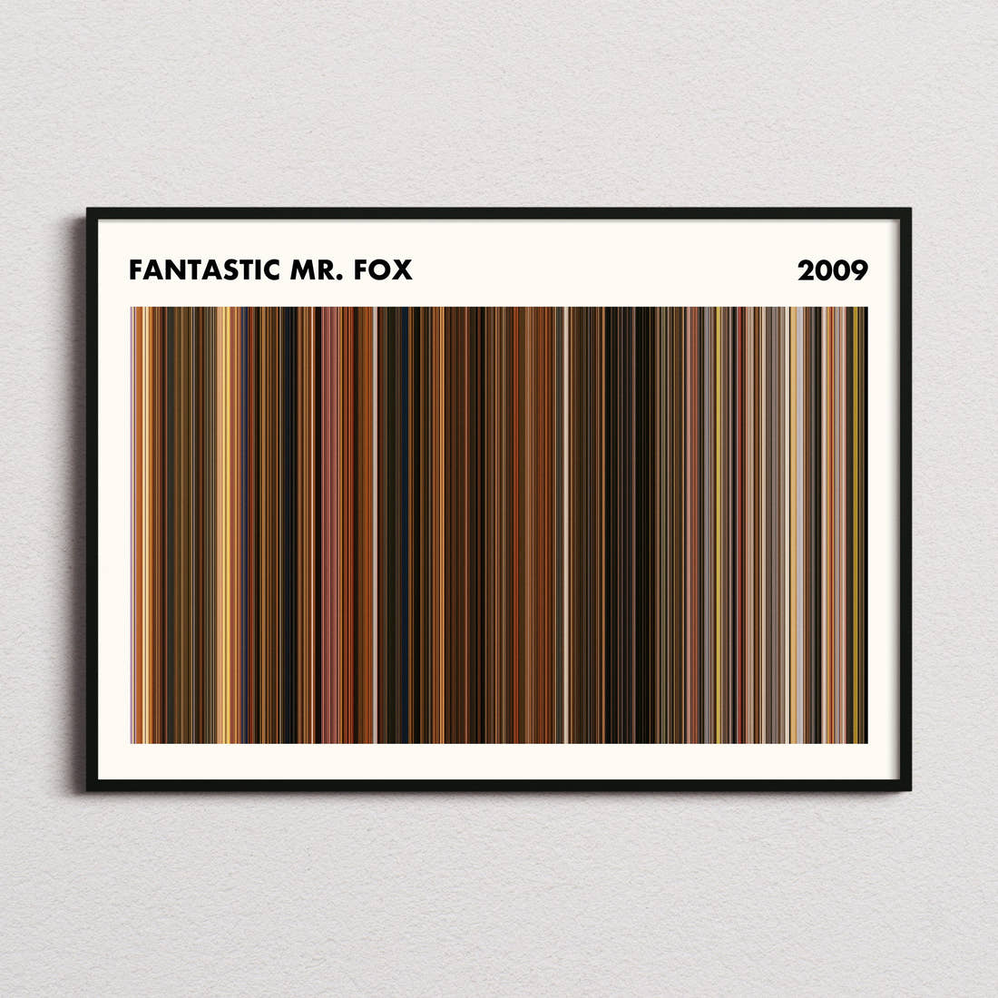 Fantastic Mr. Fox Movie Barcode Poster - Simplified
