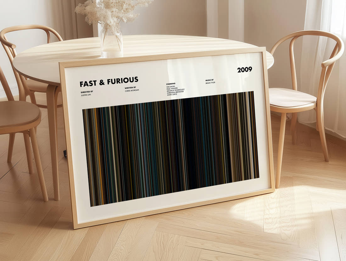 Fast & Furious Movie Barcode Poster