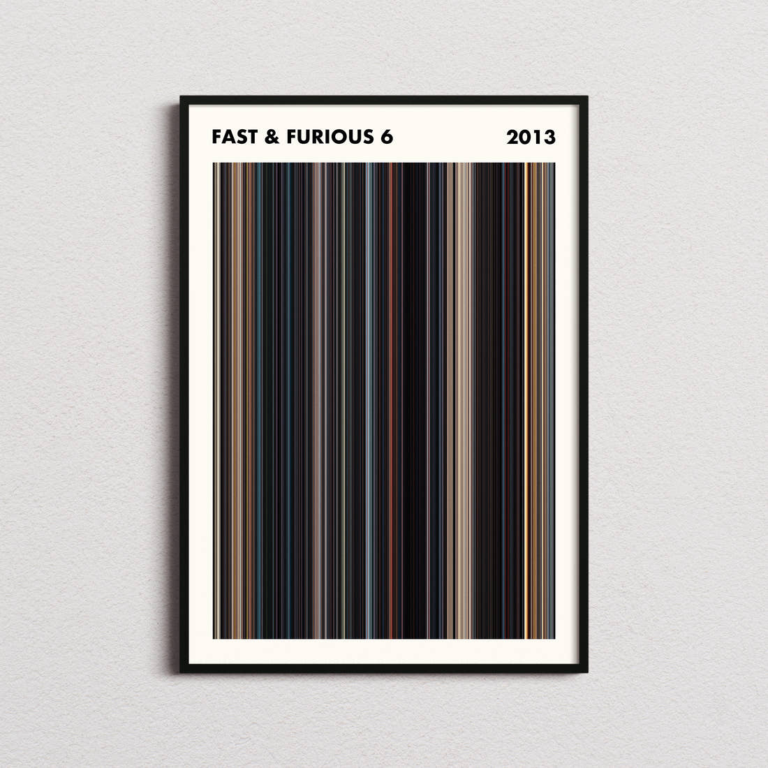 Fast & Furious 6 Movie Barcode Poster - Simplified