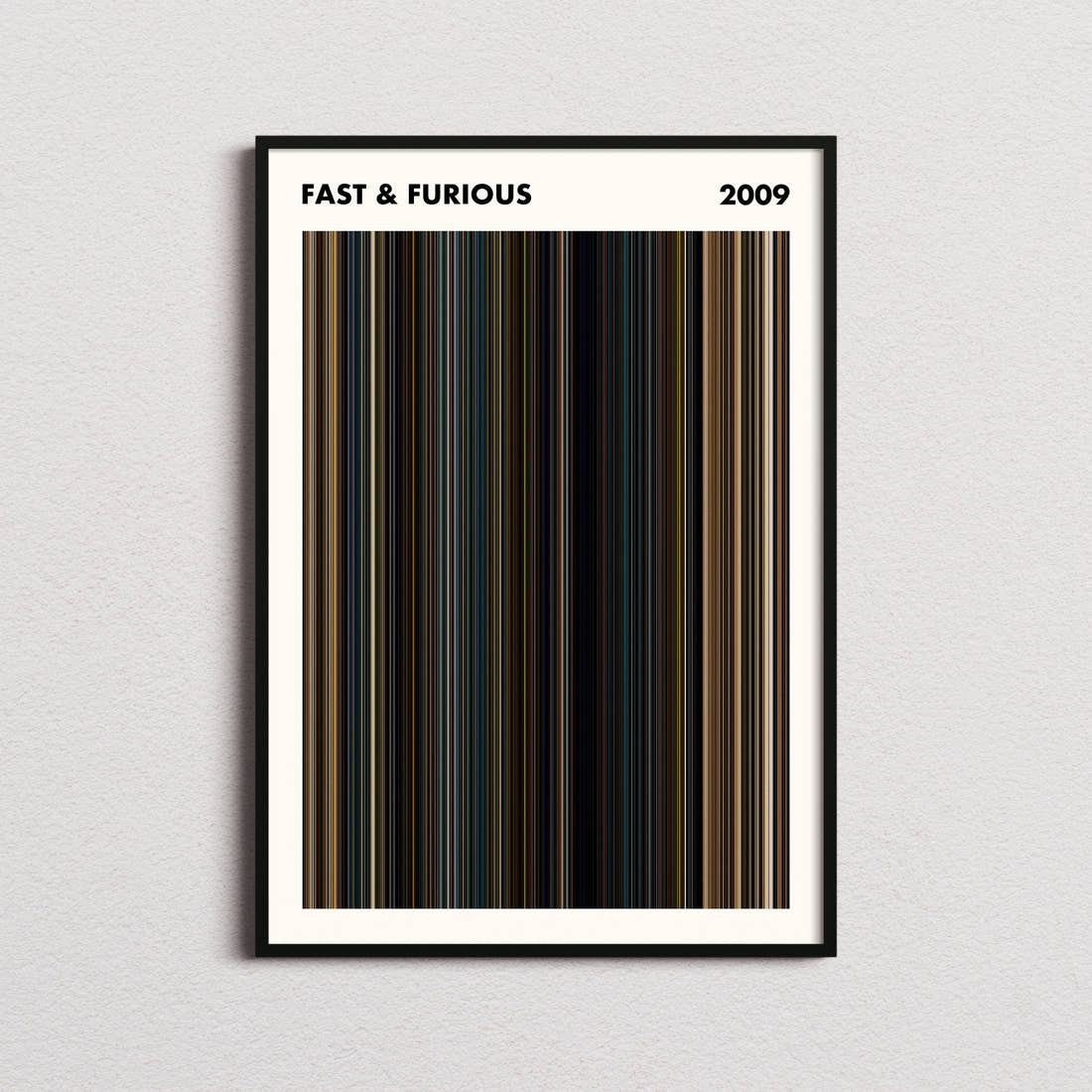 Fast & Furious Movie Barcode Poster - Simplified