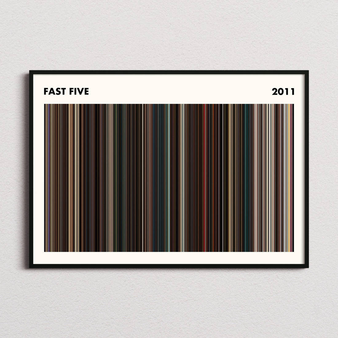 Fast Five Movie Barcode Poster - Simplified