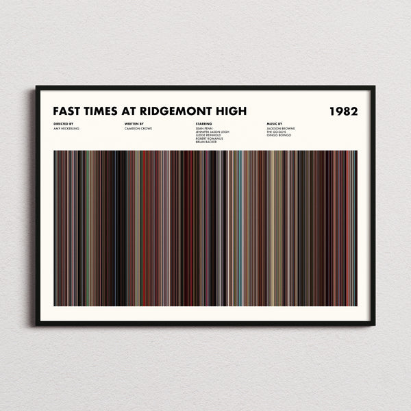 Fast Times At Ridgemont High Movie Barcode Poster