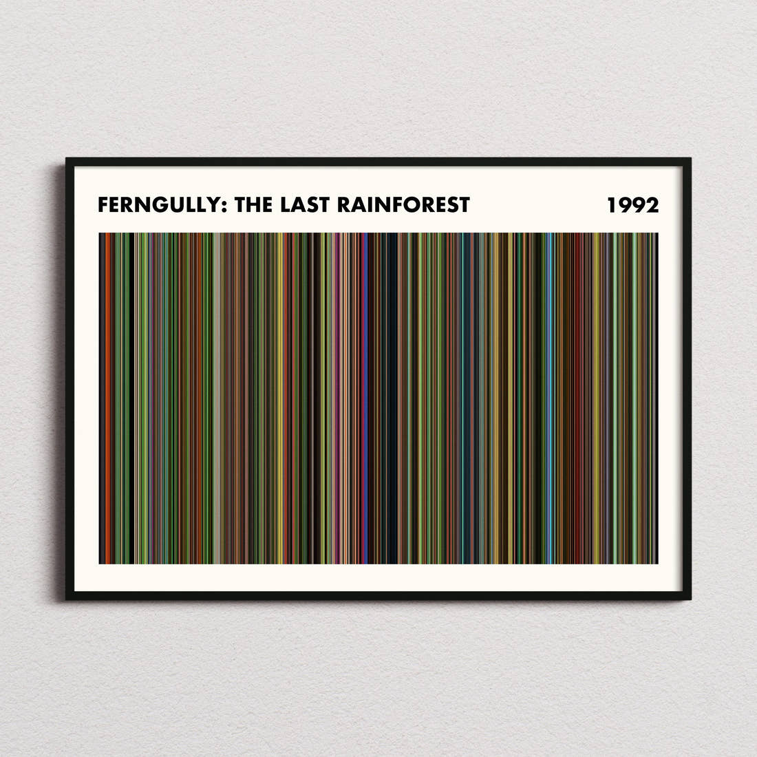 FernGully: The Last Rainforest Movie Barcode Poster - Simplified