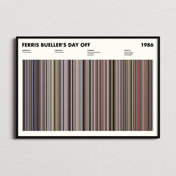 Ferris Buellers Day Off Movie Barcode Poster