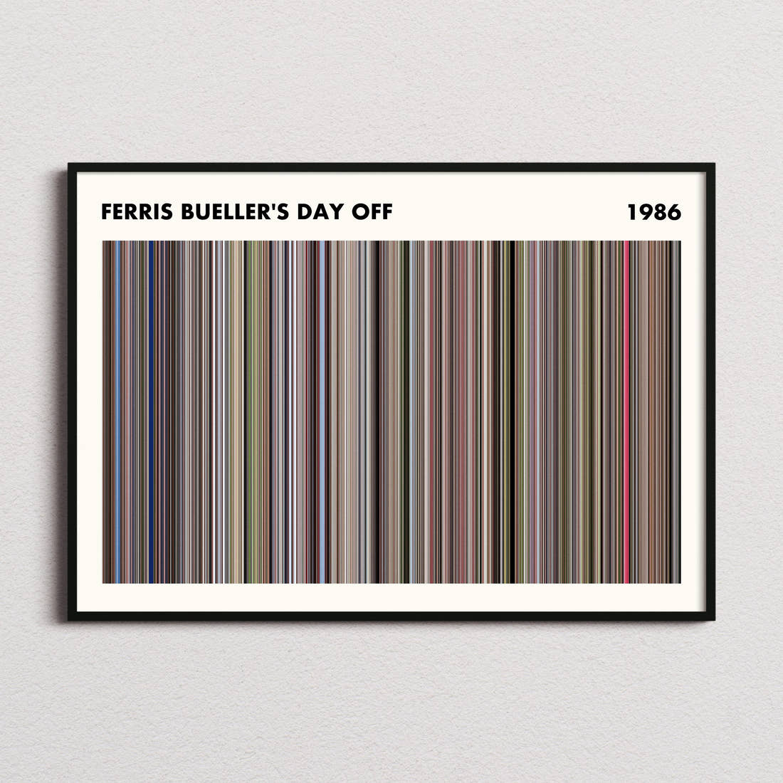 Ferris Bueller's Day Off Movie Barcode Poster - Simplified