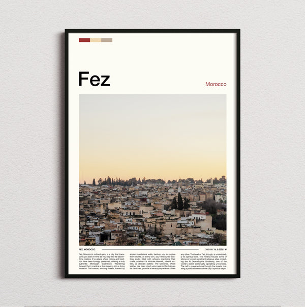 Fez - Hazy City View - Travel Print
