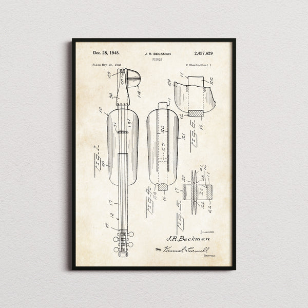 Fiddle Patent Print