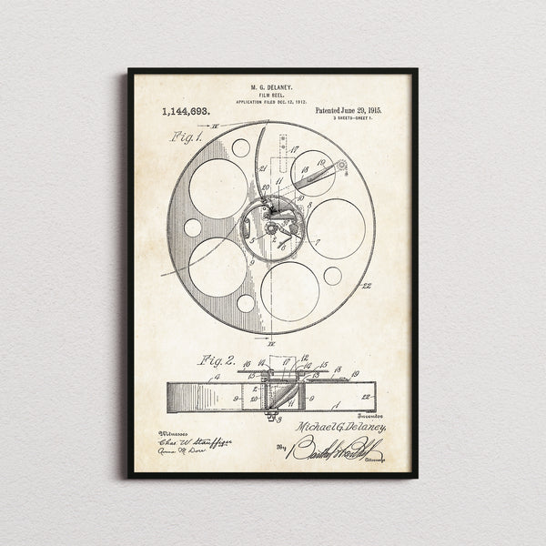 Film Reel Patent Print