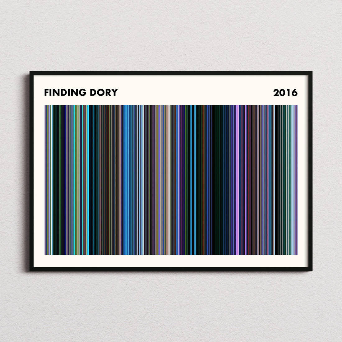 Finding Dory Movie Barcode Poster - Simplified