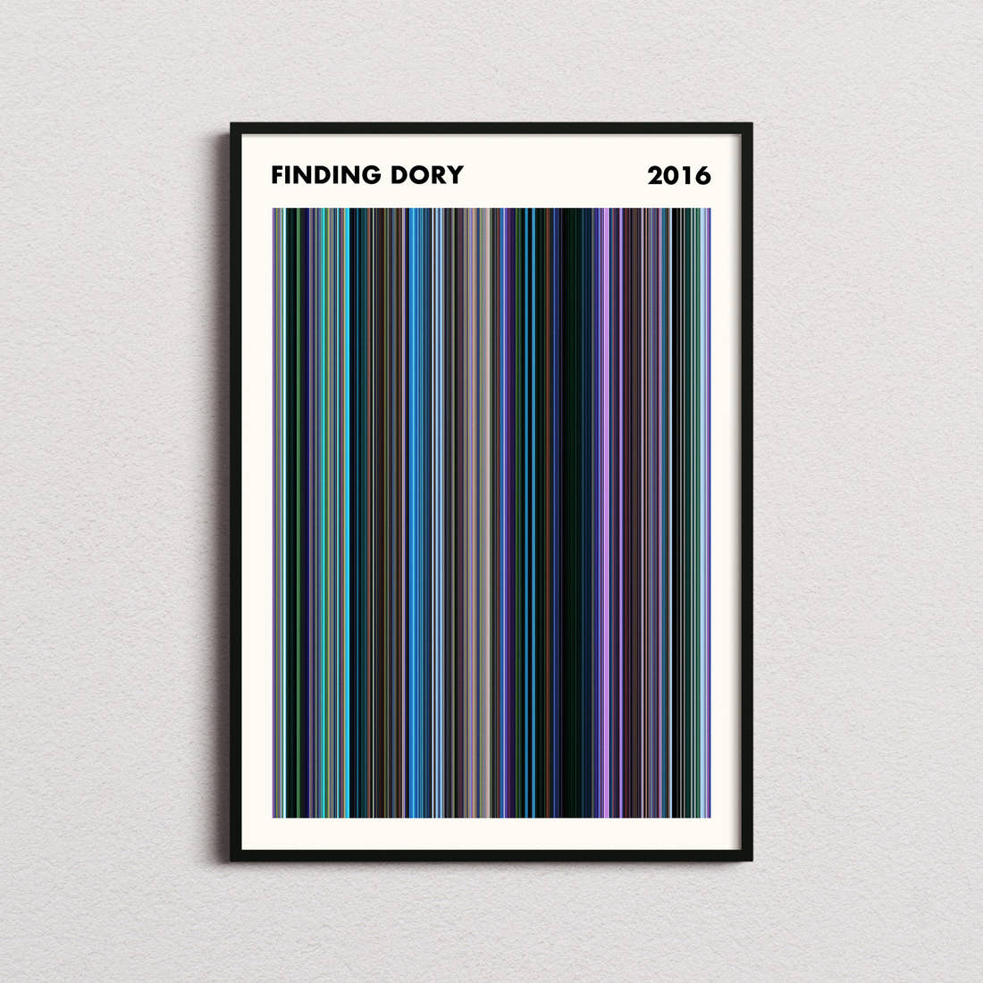 Finding Dory Movie Barcode Poster - Simplified