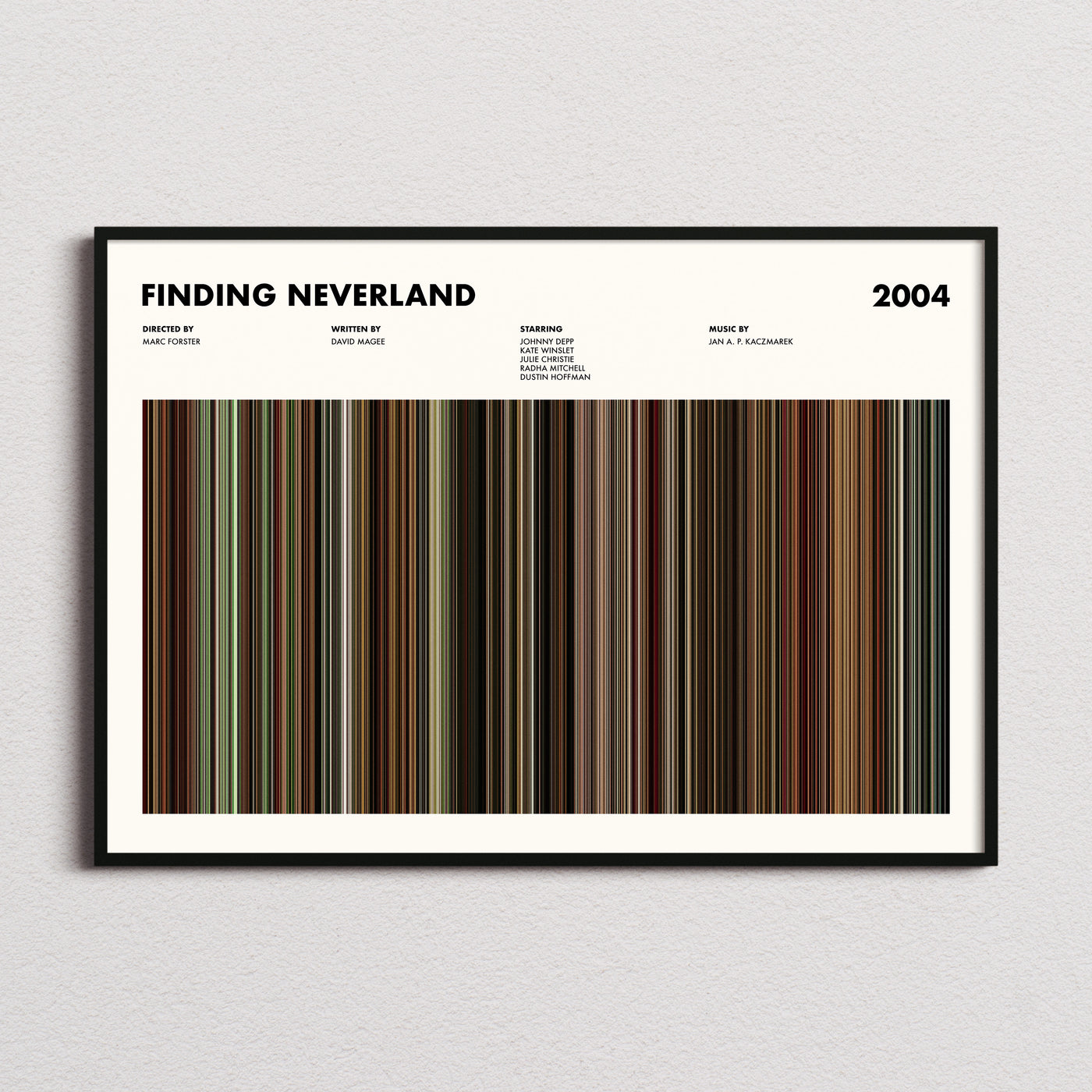 Finding Neverland Movie Barcode Poster