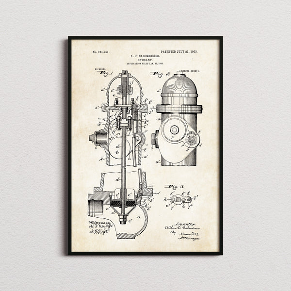 Fire Hydrant Patent Print