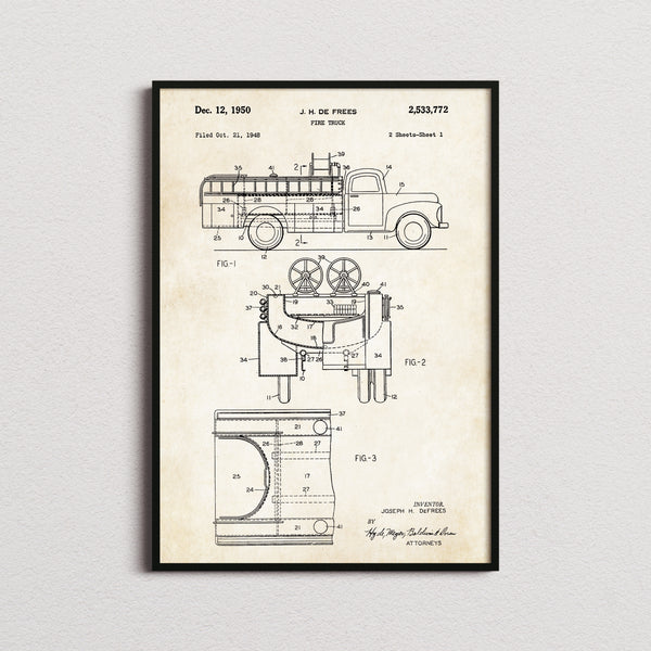 Fire Truck Patent Print