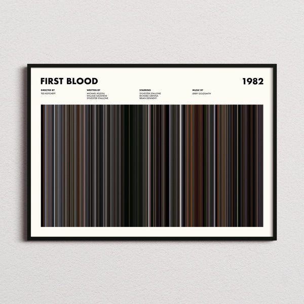 First Blood Movie Barcode Poster