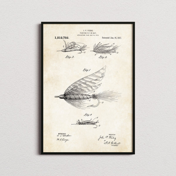 Floating Fly Or Bait Patent Print