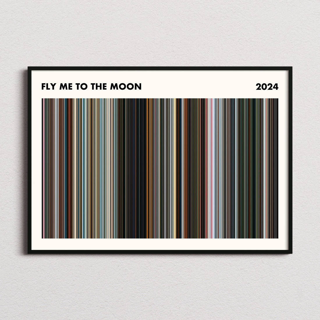 Fly Me to the Moon Movie Barcode Poster - Simplified