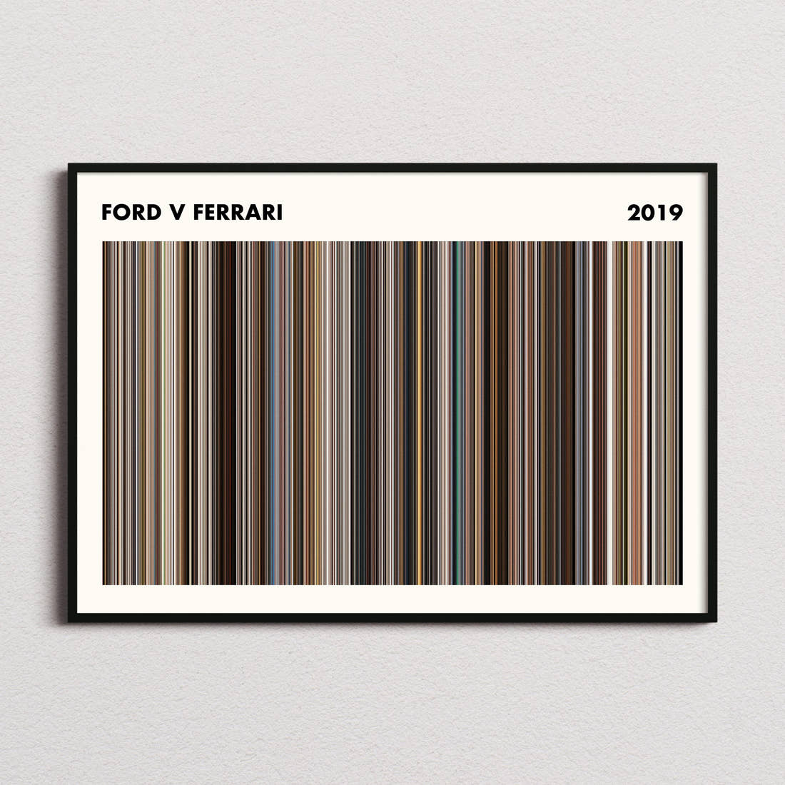 Ford v Ferrari Movie Barcode Poster - Simplified