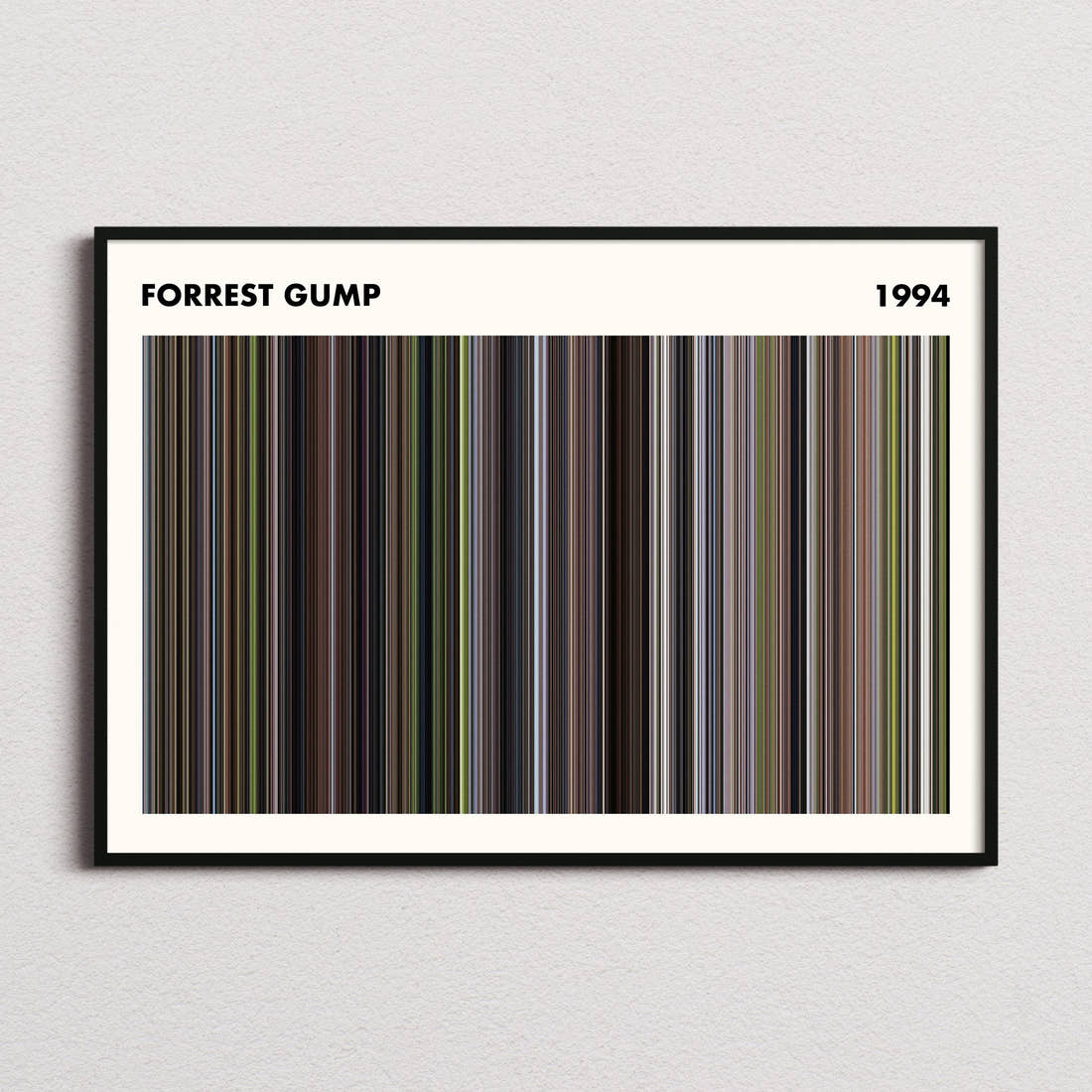 Forrest Gump Movie Barcode Poster - Simplified