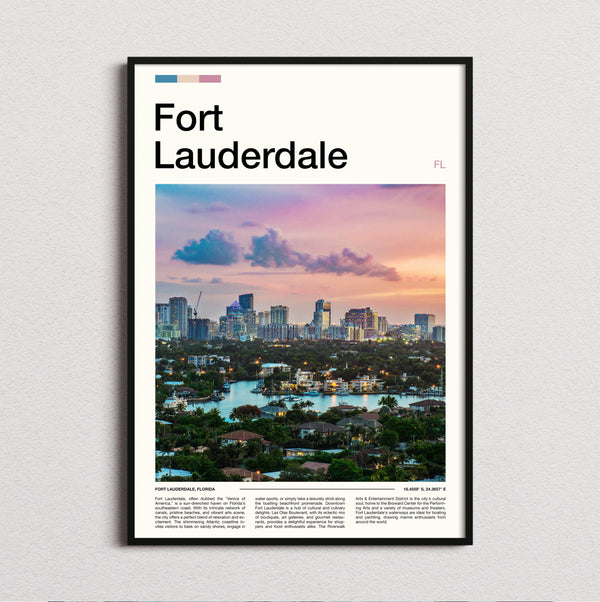 Fort Lauderdale - Skyline At Sunset - Travel Print