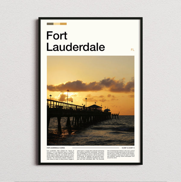 Fort Lauderdale - Pier At Sunset - Travel Print