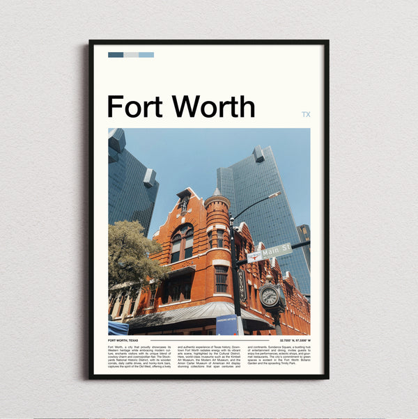 Fort Worth - Historic Brick Building - Travel Print