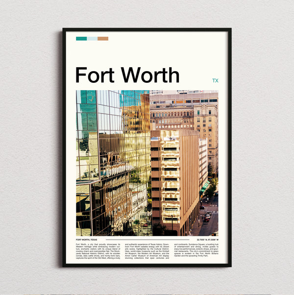 Fort Worth - Reflective Glass Towers - Travel Print
