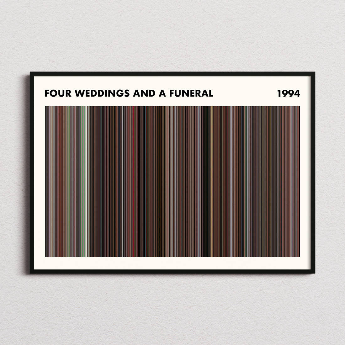 Four Weddings and a Funeral Movie Barcode Poster - Simplified